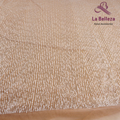 La Belleza mode nouveau vêtement à paillettes perlées blanches robe de mariée en dentelle tissu de performance robe de mariée 51'' largeur 1 yard