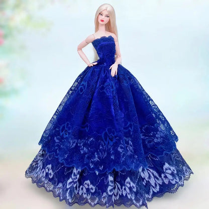 Véritable étui pour vêtements poupée barbie robe princesse robes de mariée robe de soirée pour poupée barbie accessoires tenues Vêtements