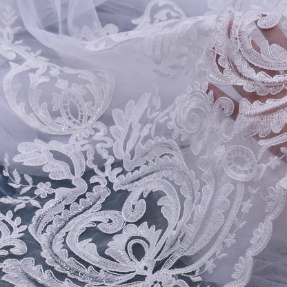 V161 Super Bridal Veils Long Wedding Veil Plus Sie Wedding Dresses Accessories Extra Long Royal Lace Embroidery Wedding Veil