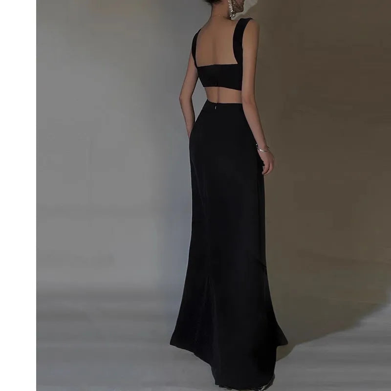 Vestido De noche sencillo con tirantes finos, Vestido De novia formal para boda con Vestido elegante negro De novia