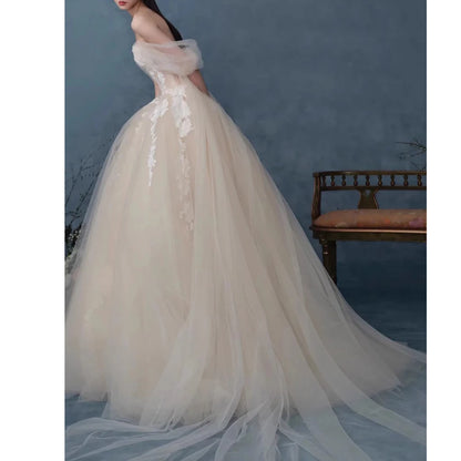 Plus size Wedding Dresses off the shoulder  Vestido De Noiva Elegant satin wedding gown appliqued sweetheart ball gown lace up