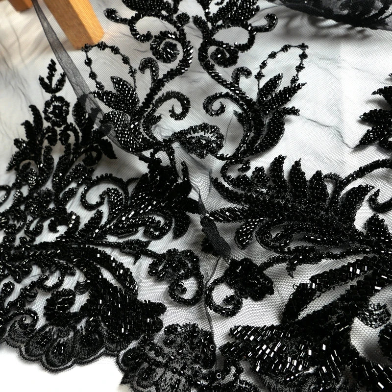 Nouveau tissu de mariée broderie de perles lourdes robe de mariée tissu en dentelle beaux motifs robe en dentelle robe ivoire en dentelle