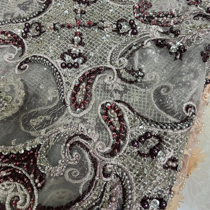 Tissu africain nigérian en dentelle de haute qualité avec paillettes, tulle, couture, guipure, broderie, robes, perles, pierre, 5 mètres, 2024