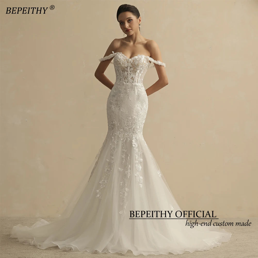 BEPEITHY Ivory Wedding Dresses For Women 2022 Bride Robe De Mariée Sleeveless Court Train Sexy Sweetheart Boho Bridal Gowns