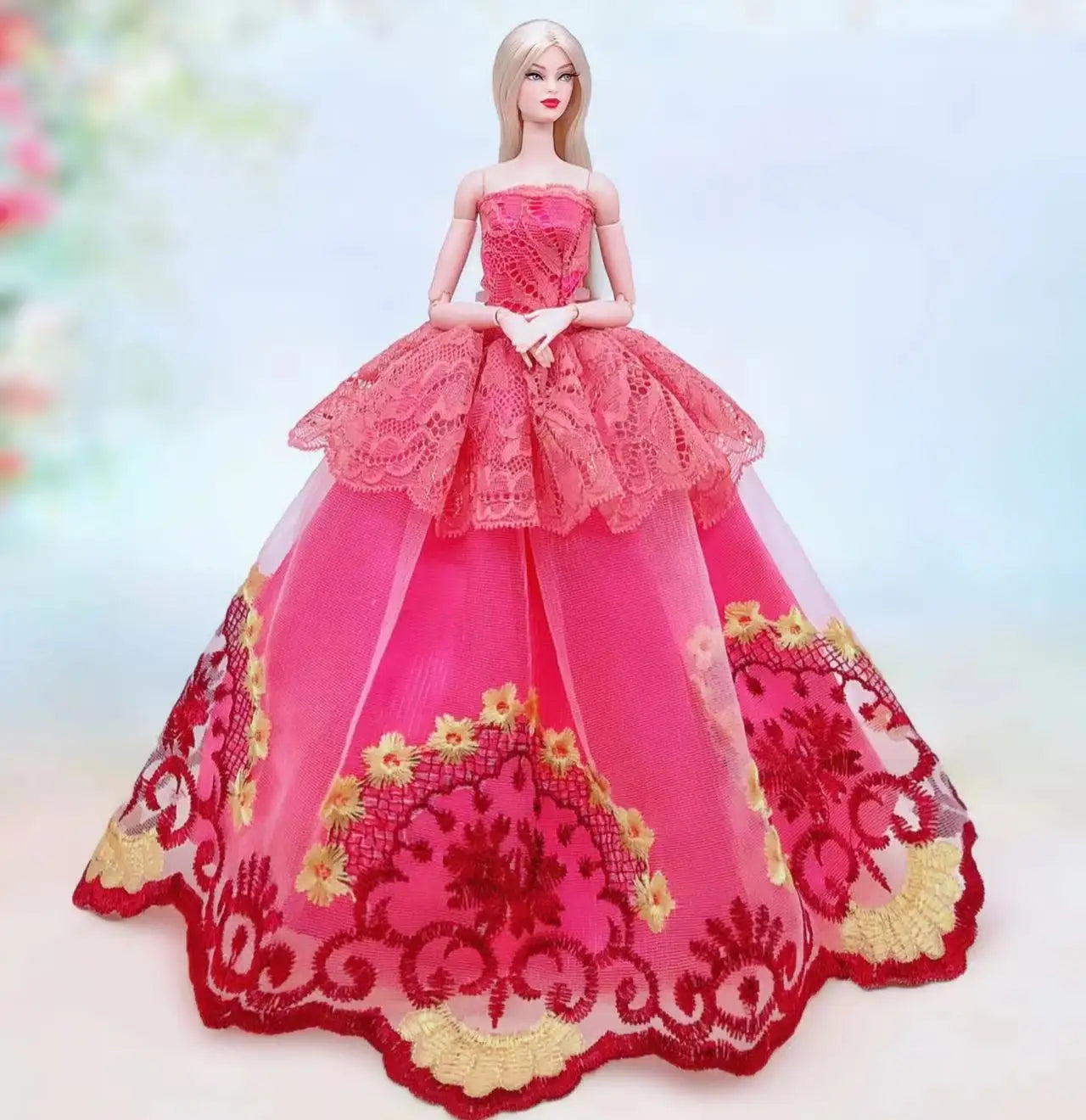 Véritable étui pour vêtements poupée barbie robe princesse robes de mariée robe de soirée pour poupée barbie accessoires tenues Vêtements