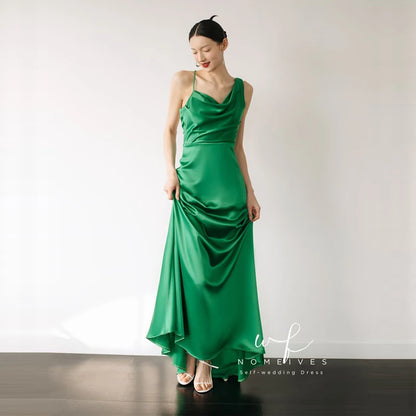 Evening Dress halter green V-Neck appliqued formal dress Simple Plain zips Beach Bridal Dress Robe De Mariee plus size