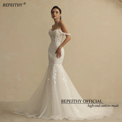 BEPEITHY Ivory Wedding Dresses For Women 2022 Bride Robe De Mariée Sleeveless Court Train Sexy Sweetheart Boho Bridal Gowns