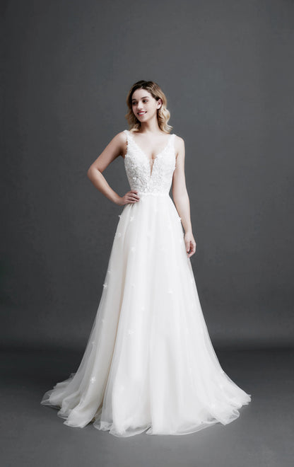 2024 Sexy Tempérament Dentelle Robe De Mariée Femme Col En V Sling Dos Nu Robe De Soirée Romantique Fleurs Applique Perle Robe De Mariée