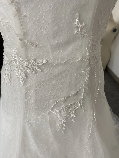 CloverBridal pas cher hors épaule elbise robes baratos avec envio gratis Robe de mariée paillettes paillettes suknia ślubna 1194