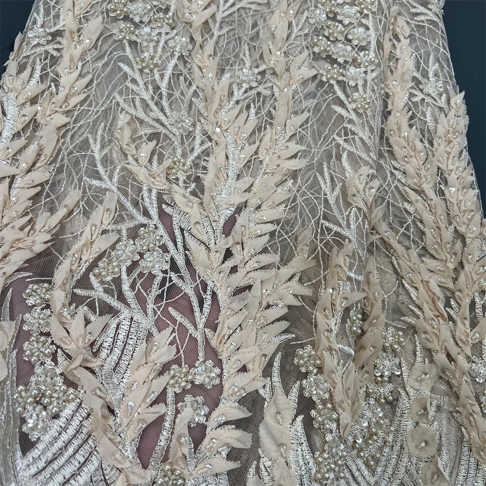 Tissu africain nigérian en dentelle de haute qualité avec paillettes, tulle, couture, guipure, broderie, robes, perles, pierre, 5 mètres, 2024