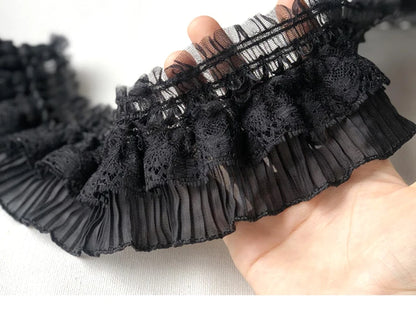 9cm Doll Dress Wedding Clothes Lace Fabric Embroidered Ruffle Trim DIY Dress Apparel Collar Sewing Decoration