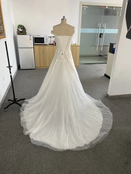 CloverBridal Barato Fuera del Hombro elbise vestidos baratos con envío gratis Robe Mariée Glitter Lentejuelas suknia ślubna 1194