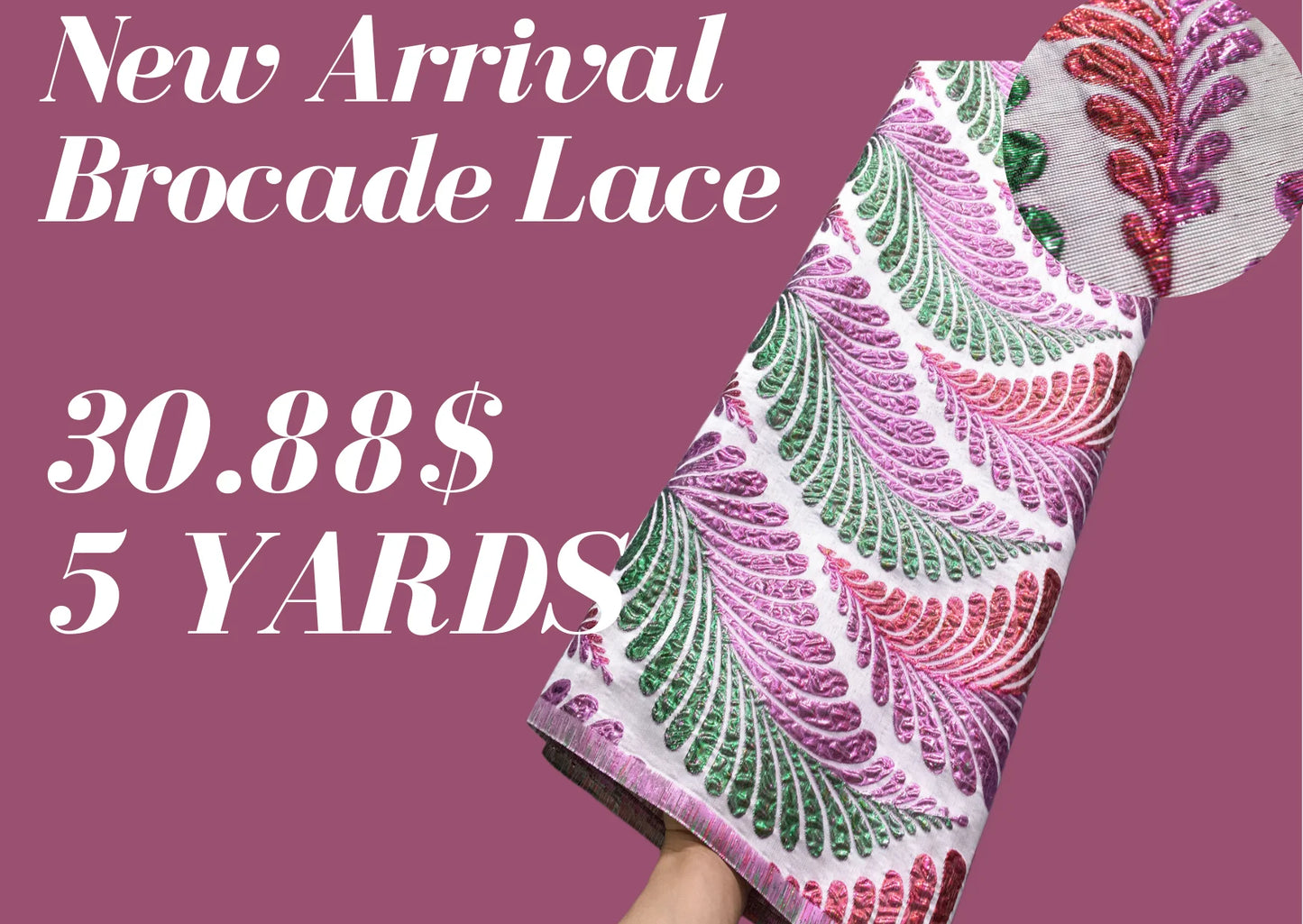 SJD LACE 2024 Último encaje de brocado africano Damasco francés dorado tela de encaje Jacquard para vestido de mujer fiesta de boda 3935