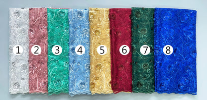 Tissu en dentelle de tulle africain Kalume 2024 Tissu en maille nigérian Organza Tissu en dentelle de soie française pour coudre des robes de mariée pour femmes F3859