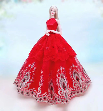 Véritable étui pour vêtements poupée barbie robe princesse robes de mariée robe de soirée pour poupée barbie accessoires tenues Vêtements