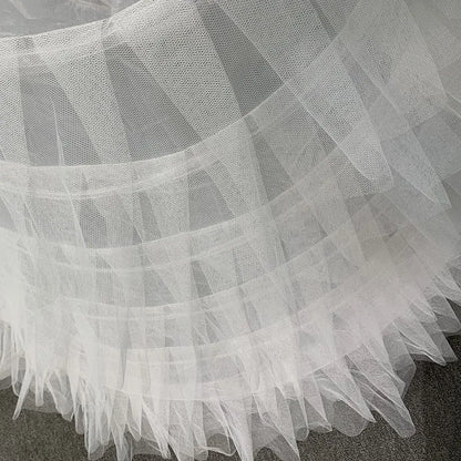 6 Hoops 3 Layers Ball Gown Petticoats white Petticoat Crinoline Underskirt Big Ruffle Wedding Accessories Tulle Underskirts