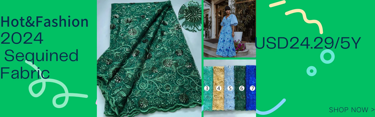 Tissu en dentelle tulle à paillettes bleues 2024 Tissu en dentelle française brodée de haute qualité Robe de mariée africaine pour femmes A3847