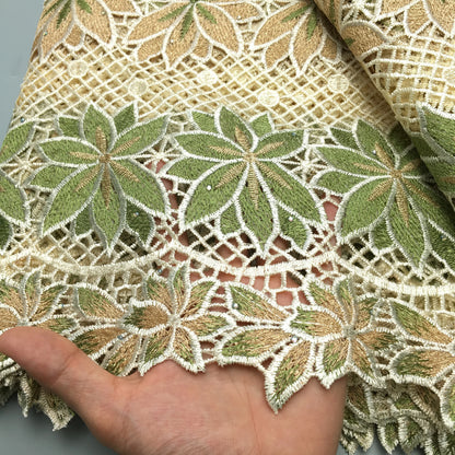 African Guipure Cord Lace Fabric Stones Nigerian Water Soluble Lace High Quality Luxury For Wedding Party Dresses,2.5YardsTY3898