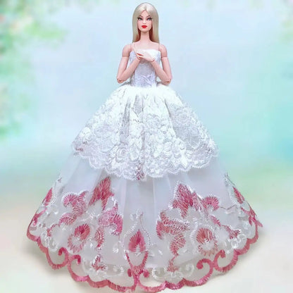 Véritable étui pour vêtements poupée barbie robe princesse robes de mariée robe de soirée pour poupée barbie accessoires tenues Vêtements