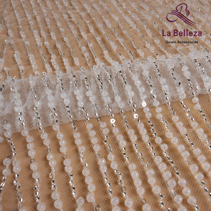 La Belleza fashion new white beaded sequin garment bridal lace fabric dress Wedding dress performance fabric 51'' width 1 yard