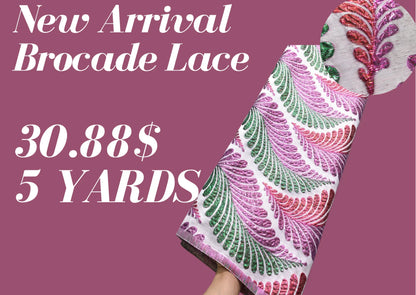 SJD LACE Tela de encaje africano de alta calidad 2024 más nueva tela de encaje de algodón nigeriano con piedras para coser vestidos de fiesta de boda A3230