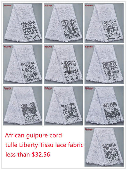 African Tulle Lace Fabric 2024 Satin Nigerian Brocade Gild Jacquard Lace Fabric For Sewing Wedding Party Dress Women Cloth F2078