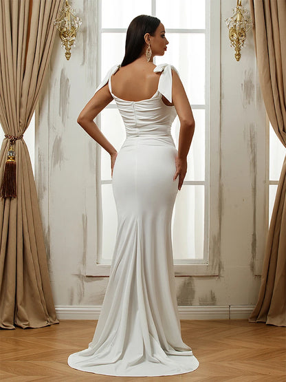 Elegant Wedding Dresses Sexy straps High Stretch Hidden zipper of Mermaid A-line dress