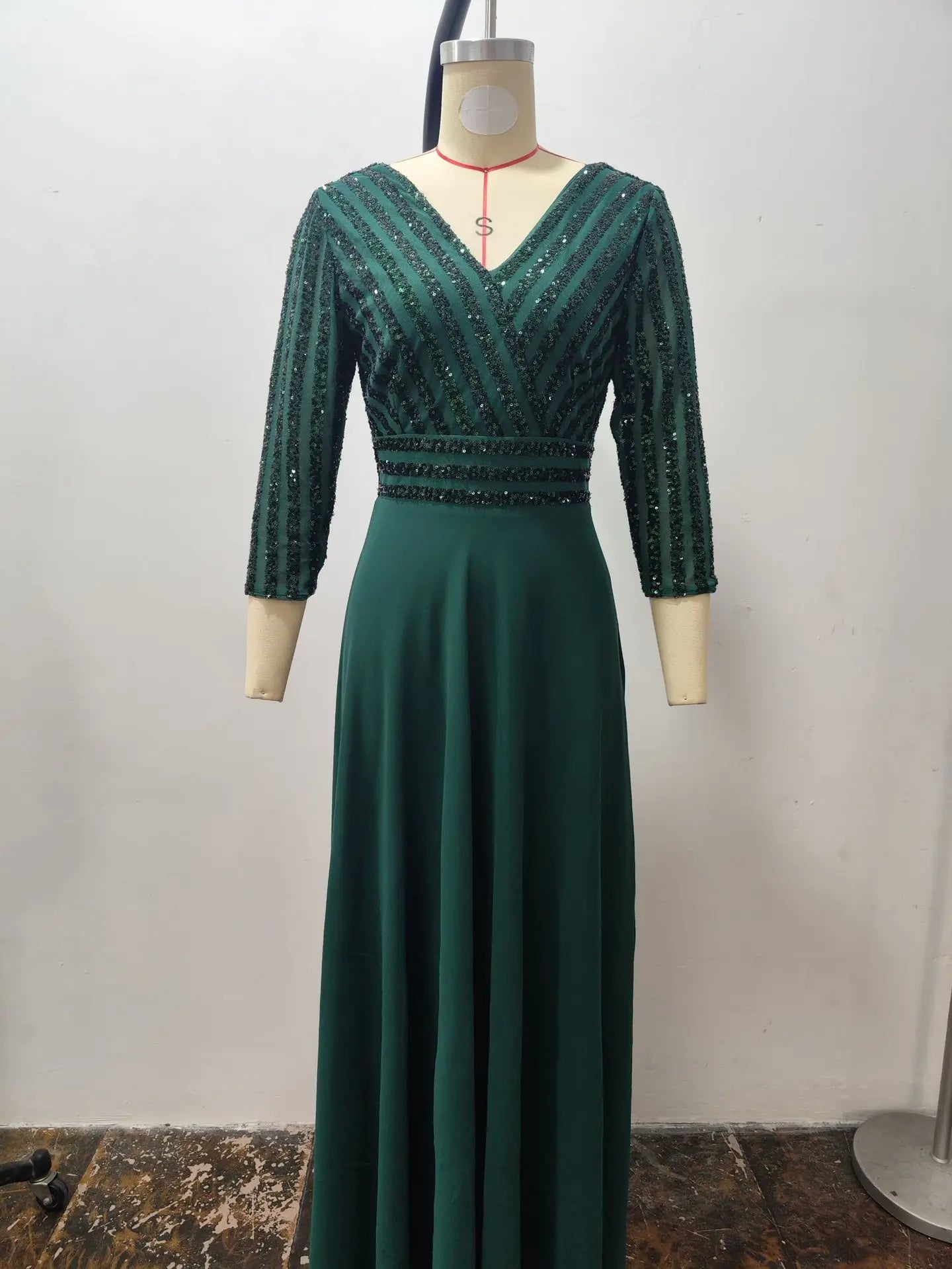 Robe de demoiselle d'honneur nouvelle robe de soirée en mousseline de soie à double col en V pour femmes du Moyen-Orient