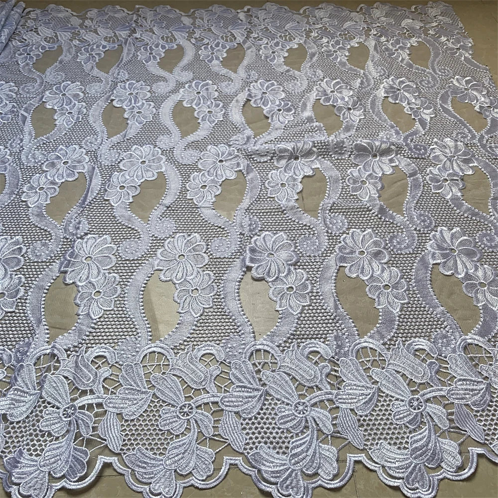 Tissu africain nigérian en dentelle de tulle français de haute qualité 2022 pour couture, broderie, robe, voile de soie de lait, fête de mariage, 5 mètres