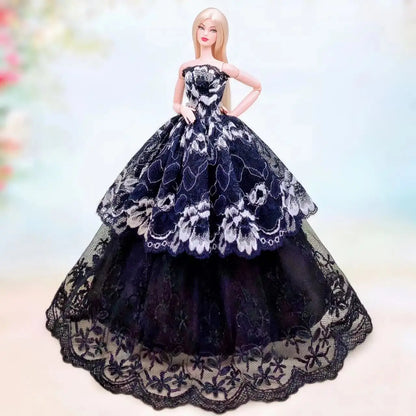 Véritable étui pour vêtements poupée barbie robe princesse robes de mariée robe de soirée pour poupée barbie accessoires tenues Vêtements