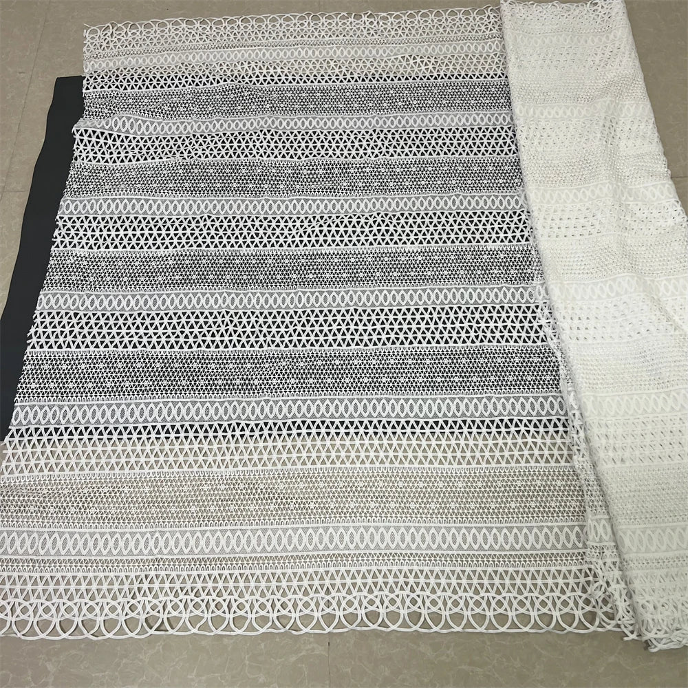 Nigerian Tulle Lace Fabric for Sewing, Wedding Embroidery Dress, Chiffon Party Guipure, High Quality, Late, 5Yard, 2024