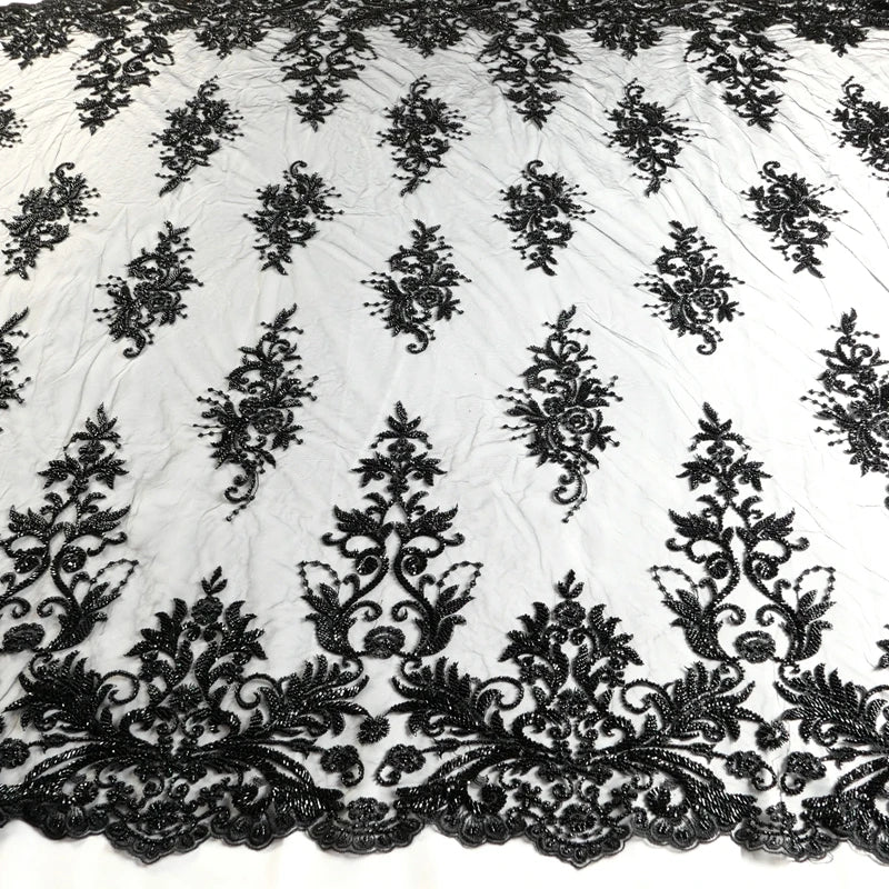 Nouveau tissu de mariée broderie de perles lourdes robe de mariée tissu en dentelle beaux motifs robe en dentelle robe ivoire en dentelle