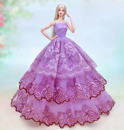 Estuche original para ropa de muñeca barbie, vestido de princesa, vestidos de novia, vestido de noche para muñeca barbie, accesorios, atuendos, ropa