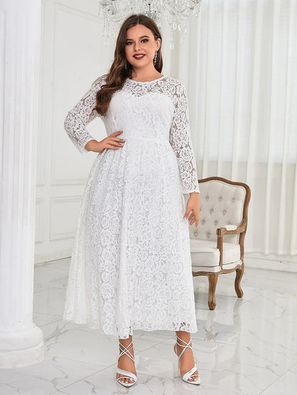 XL-4XL Large Size New White Black Lace Very Elegant Evening Dresses For A Wedding Guest Bridesmaid Bride Summer Female Clothing