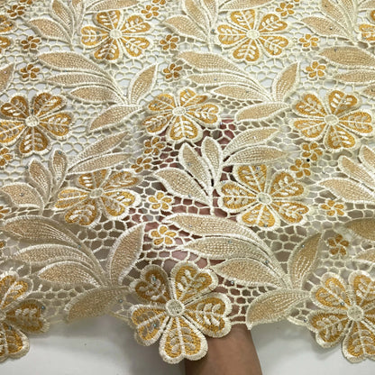 Tissu en dentelle guipure verte, dentelle africaine soluble dans l'eau, nigérian, couture de haute qualité pour robes de soirée pour femmes, 2,5 mètres, TY3925