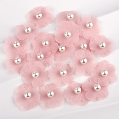 10Pcs Organza Daisy Artificial Flowers Clothing Repair Patch Appliques For Wedding Dress Bag Decoration DIY Sewing Accessories