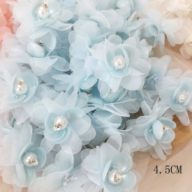 5Pcs Flower Lace Patch Applique For Wedding Dress Hairpin Brooch Accessories Dentelle Parches