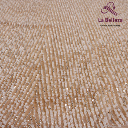 La Belleza fashion new white beaded sequin garment bridal lace fabric dress Wedding dress performance fabric 51'' width 1 yard