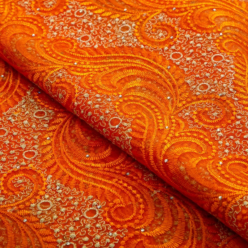 Tissu en dentelle africaine SJD LACE avec cristal 2024 Tissu en dentelle à mailles françaises de haute qualité pour coudre des robes de soirée de mariage pour femmes A3489