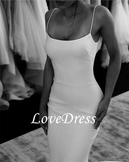 LoveDress Elegantes vestidos de novia de sirena con tirantes finos para novias 2023 Sencillos vestidos de novia con espalda abierta y sexys Robe De Mariee