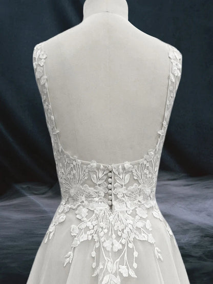 ZOCI Élégantes Robes De Mariée En Dentelle Pour Femmes Sans Manches Col En V Profond Robes De Mariée Scintillantes Robe De Mariée Sexy Dos Nu Robe De Mariée De Luxe Dame