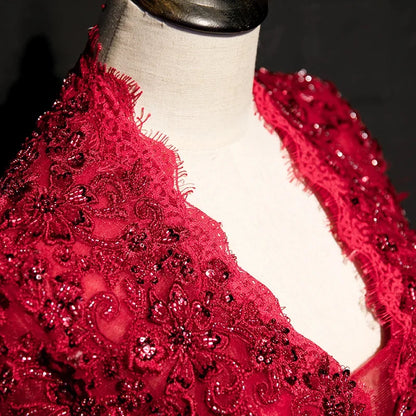 Robe de soirée à manches courtes, style empire, paillettes, imprimé floral, élégante, col en V, longueur au sol, dos nu, nouvelle collection, robes de soirée formelles pour femmes, B989