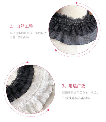 9cm Doll Dress Wedding Clothes Lace Fabric Embroidered Ruffle Trim DIY Dress Apparel Collar Sewing Decoration