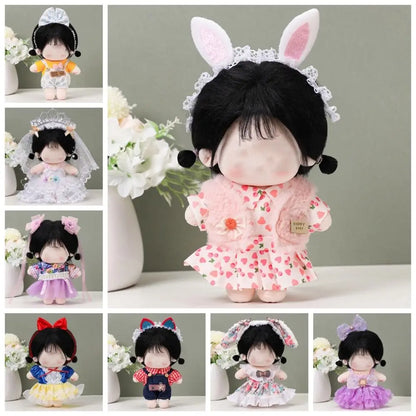 Cute Dress Clothes Jk Uniform for 20cm Cotton Doll Wedding Dress Lolita Dress Up Clothing Skirt Headwear Girl Doll Accessories