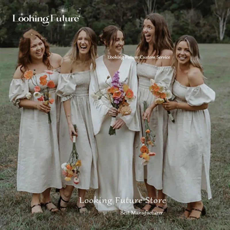 Robe de mariée blanche longue et simple, coupe trapèze, sexy, décolleté en V profond, plissée, manches longues, vintage, dos nu, fermeture éclair, pour mariées, 2024