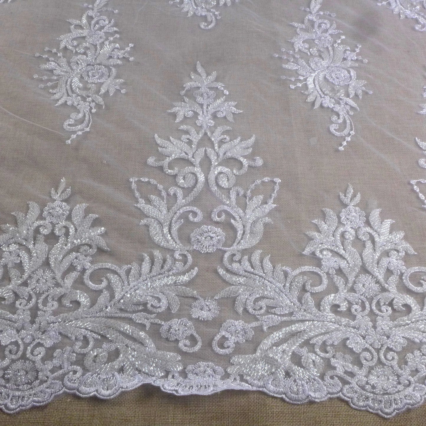 New bridal fabric heavy beads embroidery wedding dress lace fabric beautiful patterns gown lace ivory gown lace