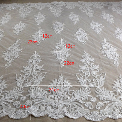 Nouveau tissu de mariée broderie de perles lourdes robe de mariée tissu en dentelle beaux motifs robe en dentelle robe ivoire en dentelle