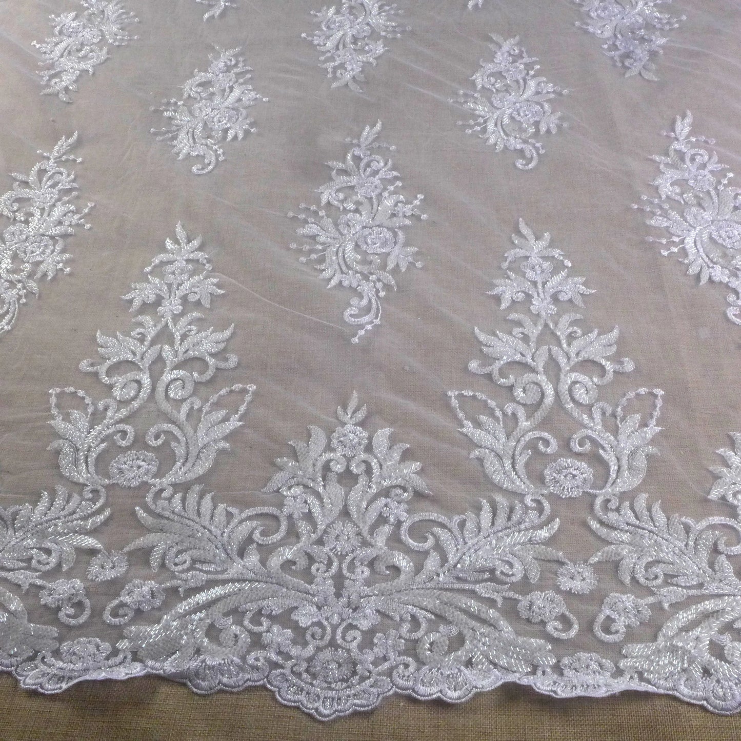 New bridal fabric heavy beads embroidery wedding dress lace fabric beautiful patterns gown lace ivory gown lace