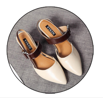 New Style Single Shoes Baotou Thick Heel Sandals