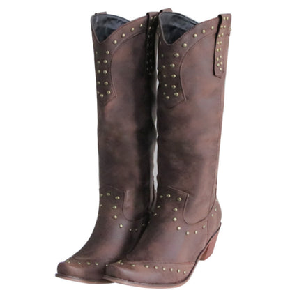 Studded retro women's boots